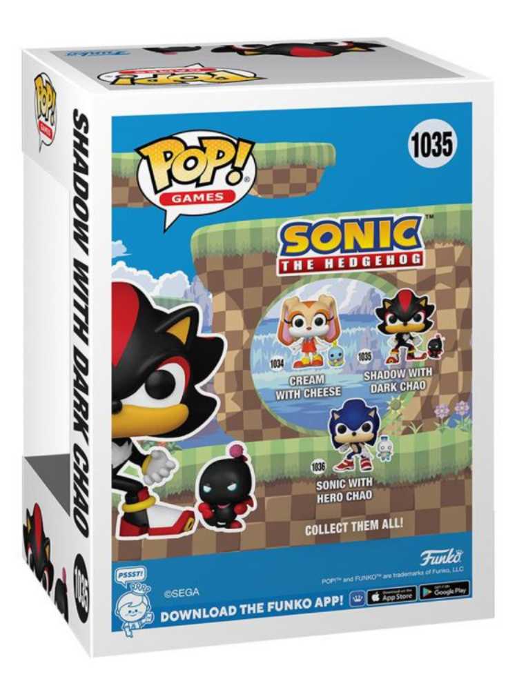 Sonic Shadow With Dark Chao - 1035 Funko Pop Games - Sonic the Hedgehog vinyl figure collectible [Barcode 889698803083] - Main Image 2
