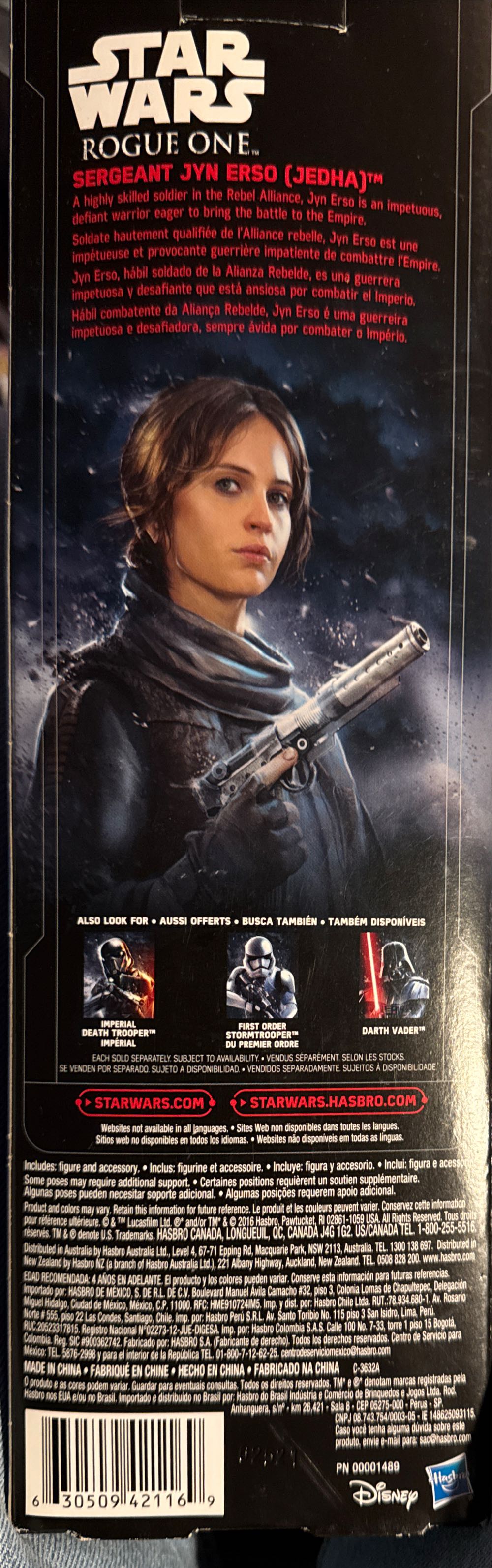 Star Wars Rogue One 12-inch Sergeant Jyn Erso Figure Black Green B3908 2 Pack  vinyl figure collectible [Barcode 630509421169] - Main Image 2