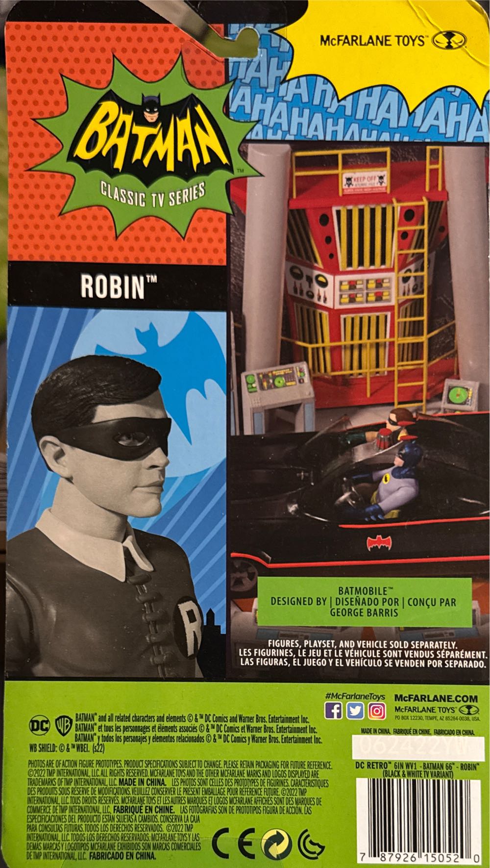Dc Retro Batman 6 Inch Action Figure Wave 5 Robin Black & White  vinyl figure collectible [Barcode 787926150520] - Main Image 2