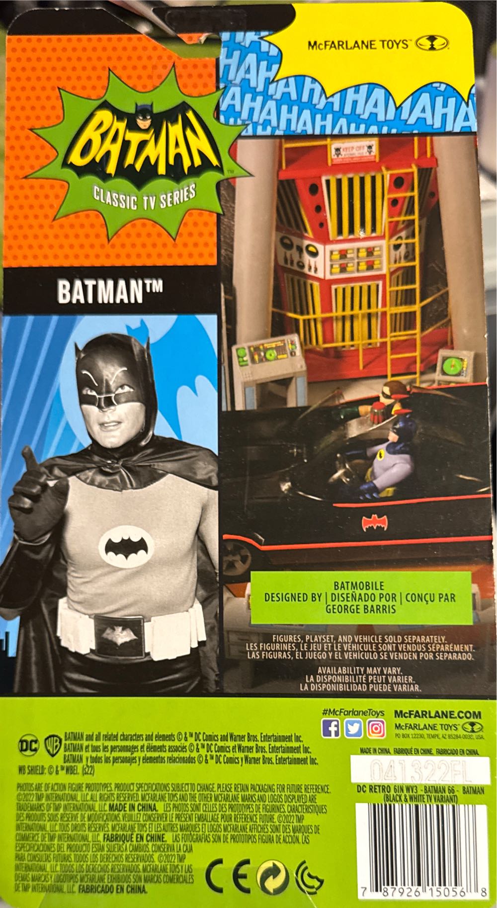 Mcfarlane Toys Dc Multiverse 5-inch Dc Retro Batman Black And White Action Figure With Action Word Bubbles Collectible Dc Retro ’s Tv Figure – Ages 12  vinyl figure collectible [Barcode 787926150568] - Main Image 2