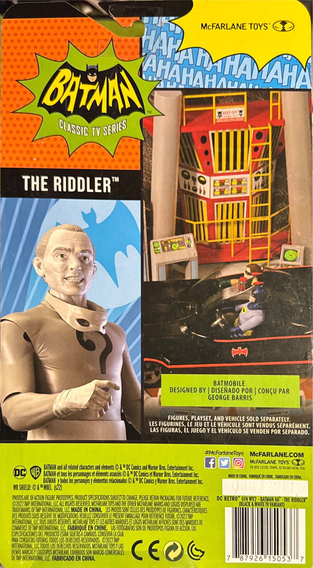 Dc Retro Batman 6 Inch Action Figure Wave 5 The Riddler Black & White - DC: Superheroes vinyl figure collectible [Barcode 787926150537] - Main Image 2