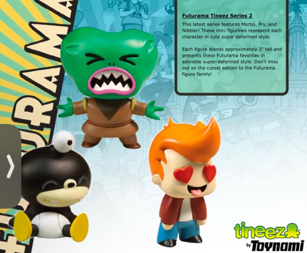 Futurama Tineez Series 2:  Morbo Fry Nibbler - Futurama vinyl figure collectible - Main Image 2