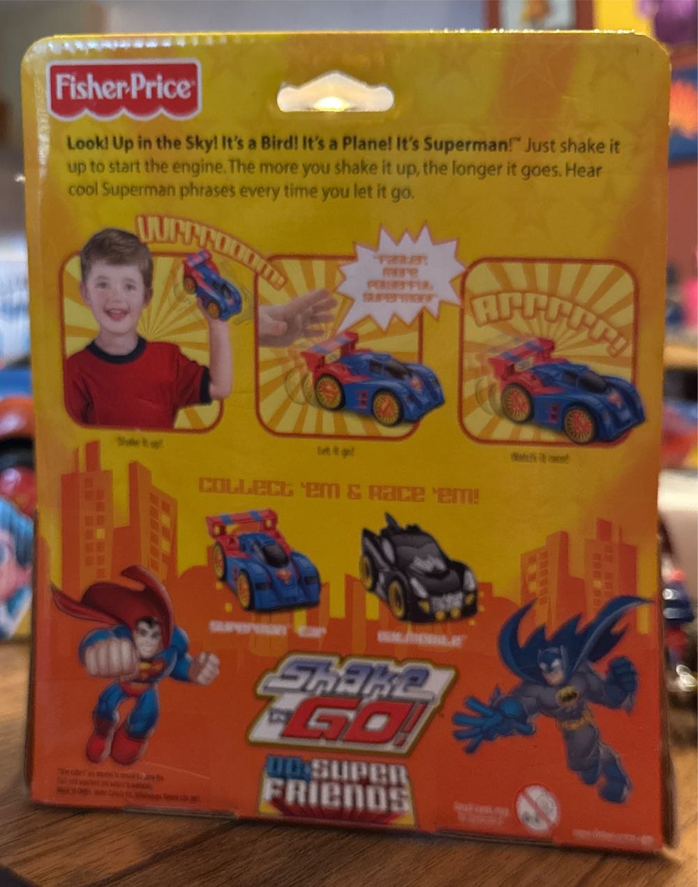 Fisher-Price Dc Super Friends Superman Shake Car  vinyl figure collectible - Main Image 2