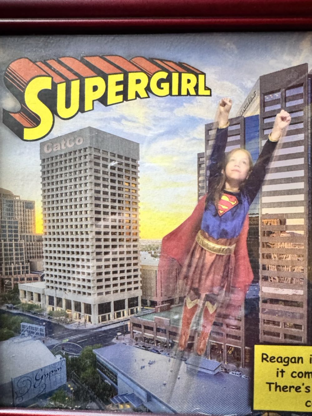 Supergirl framed picture featuring my granddaughter, Reagan  vinyl figure collectible - Main Image 2
