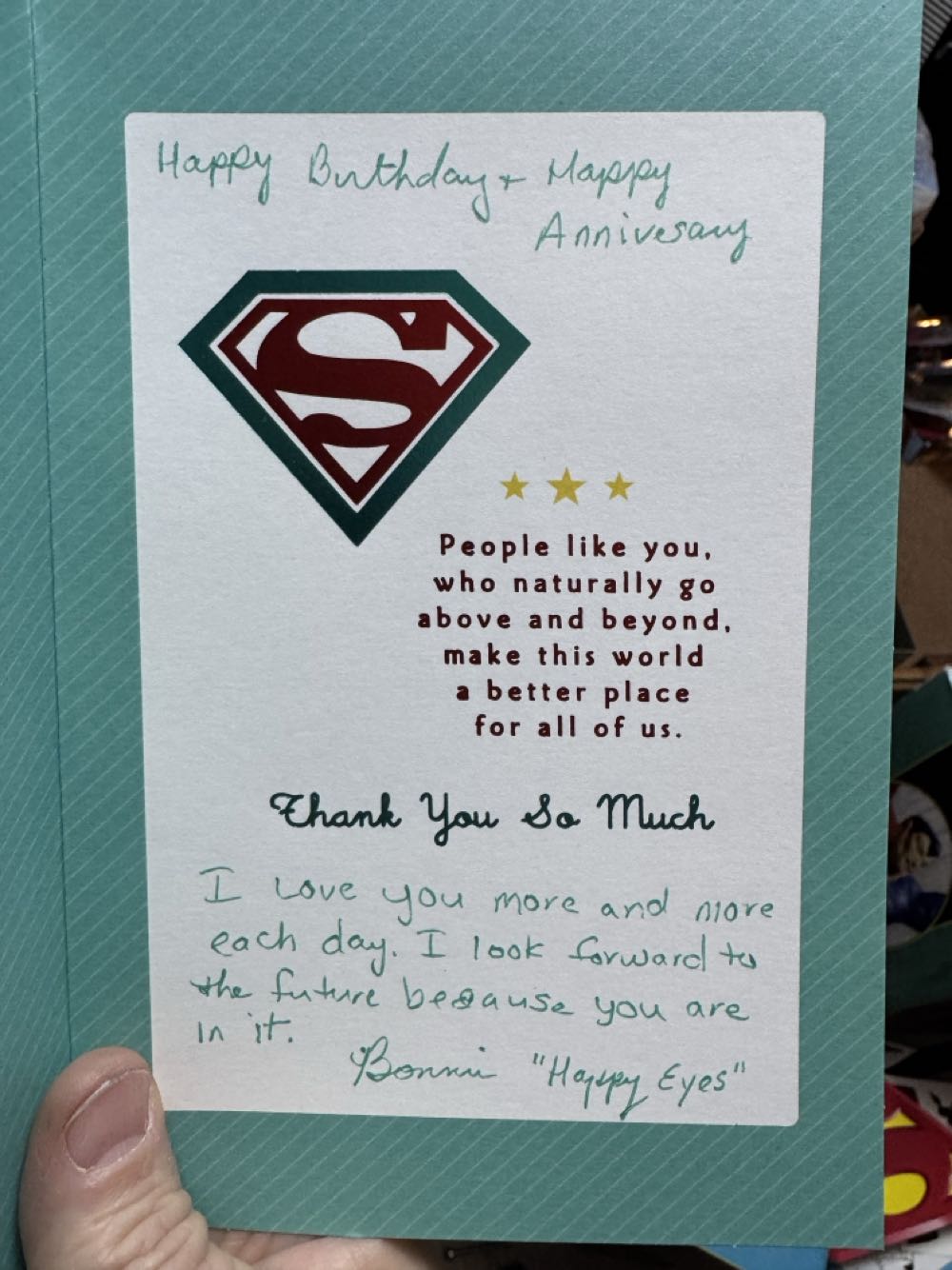Superman Birthday And Anniversary Card From Happy Eyes  vinyl figure collectible [Barcode 009200525504] - Main Image 2