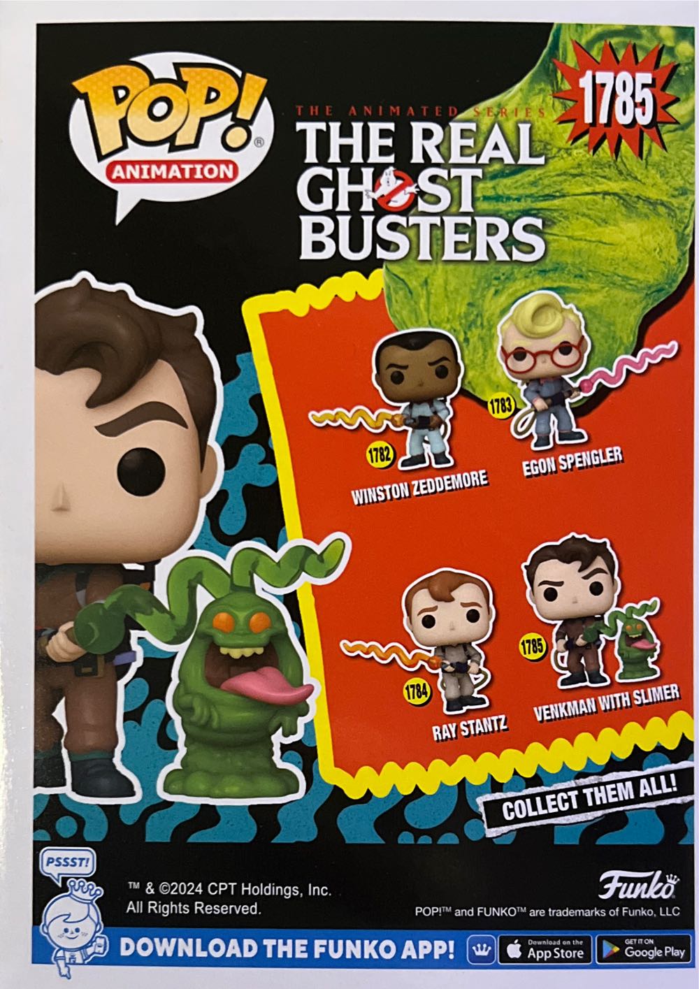 The Real Ghostbusters - Peter Venkman (w/ Slimer) pop vinyl - Ghostbusters vinyl figure collectible [Barcode 889698834766] - Main Image 2
