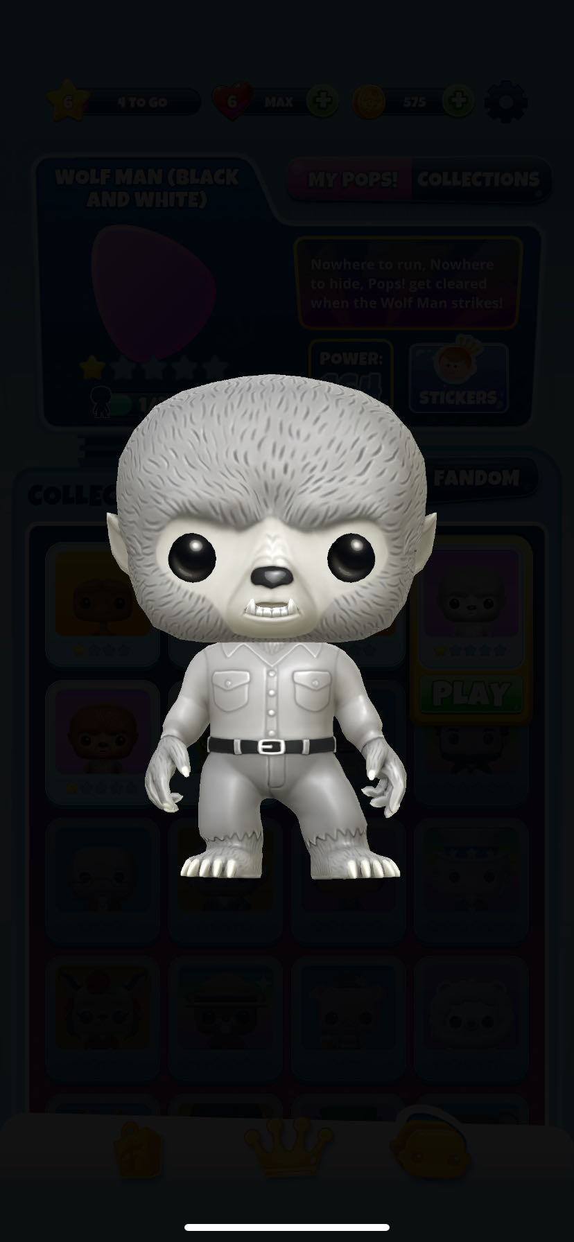 Funko Pop! Blitz: Wolfman (Black And White)  vinyl figure collectible - Main Image 2