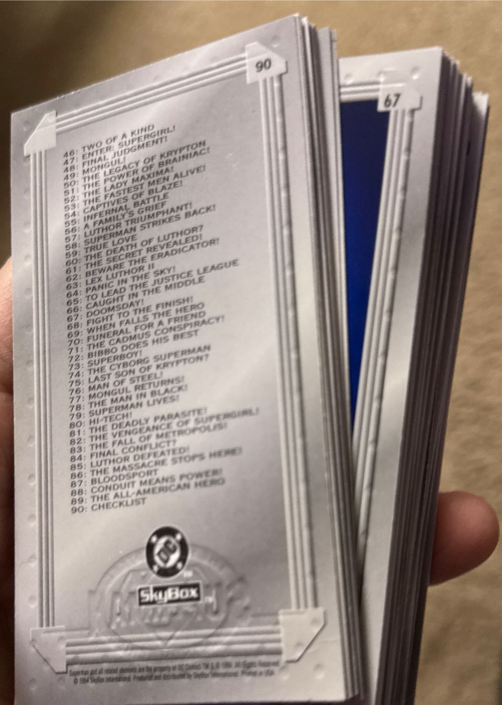 Superman Skybox Platinum Edition Trading Cards, 1994  vinyl figure collectible - Main Image 2