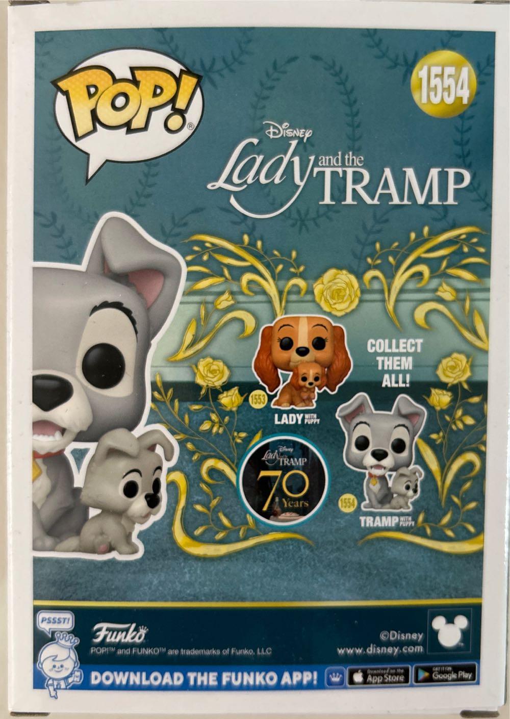 1554-Tramp With Puppy - Disney vinyl figure collectible [Barcode 889698835695] - Main Image 3