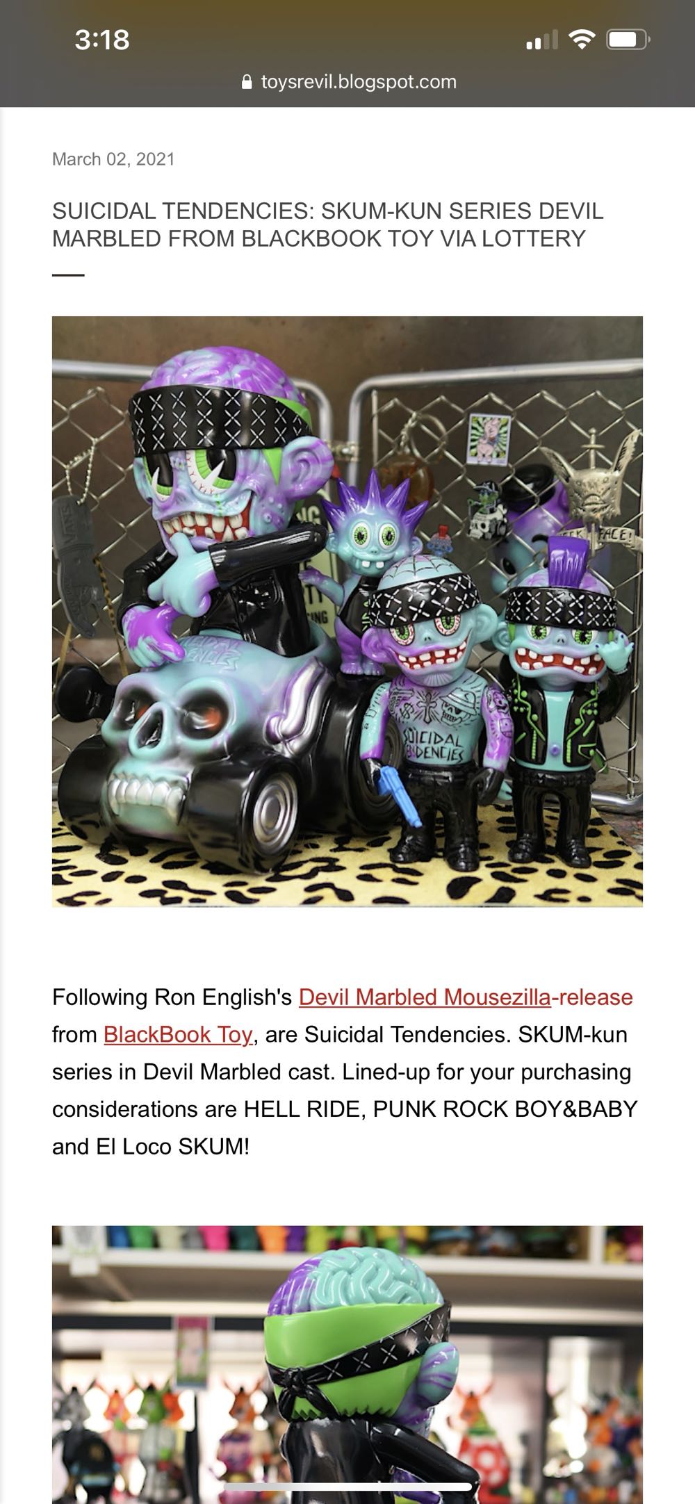 Suicidal Tendencies:”Devil Marbled” SKUM-kun Series  vinyl figure collectible - Main Image 2