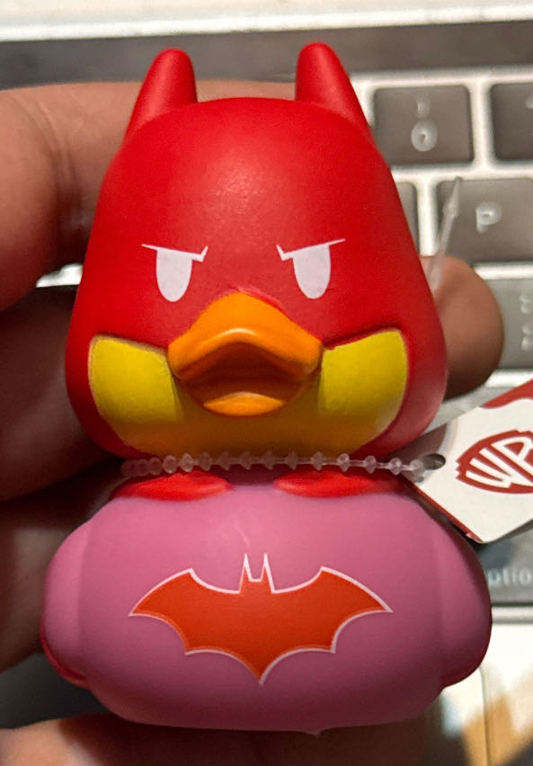 Dc Batman Valentine’s Day Rubber Duck Approx 3” High Warner Brothers Valentine Pink Mini 2.5”  vinyl figure collectible [Barcode 886144163944] - Main Image 2