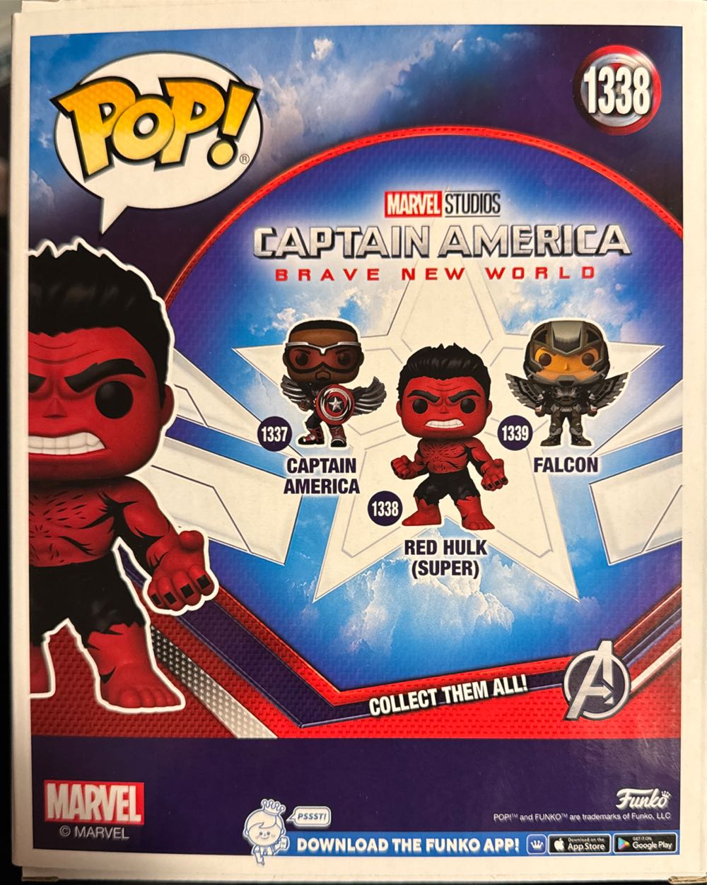 Captain America Brave New World Red Hulk 6” Deco Exclusive Pop! Funko # Marvel Super Comic Retro  vinyl figure collectible [Barcode 889698774895] - Main Image 3