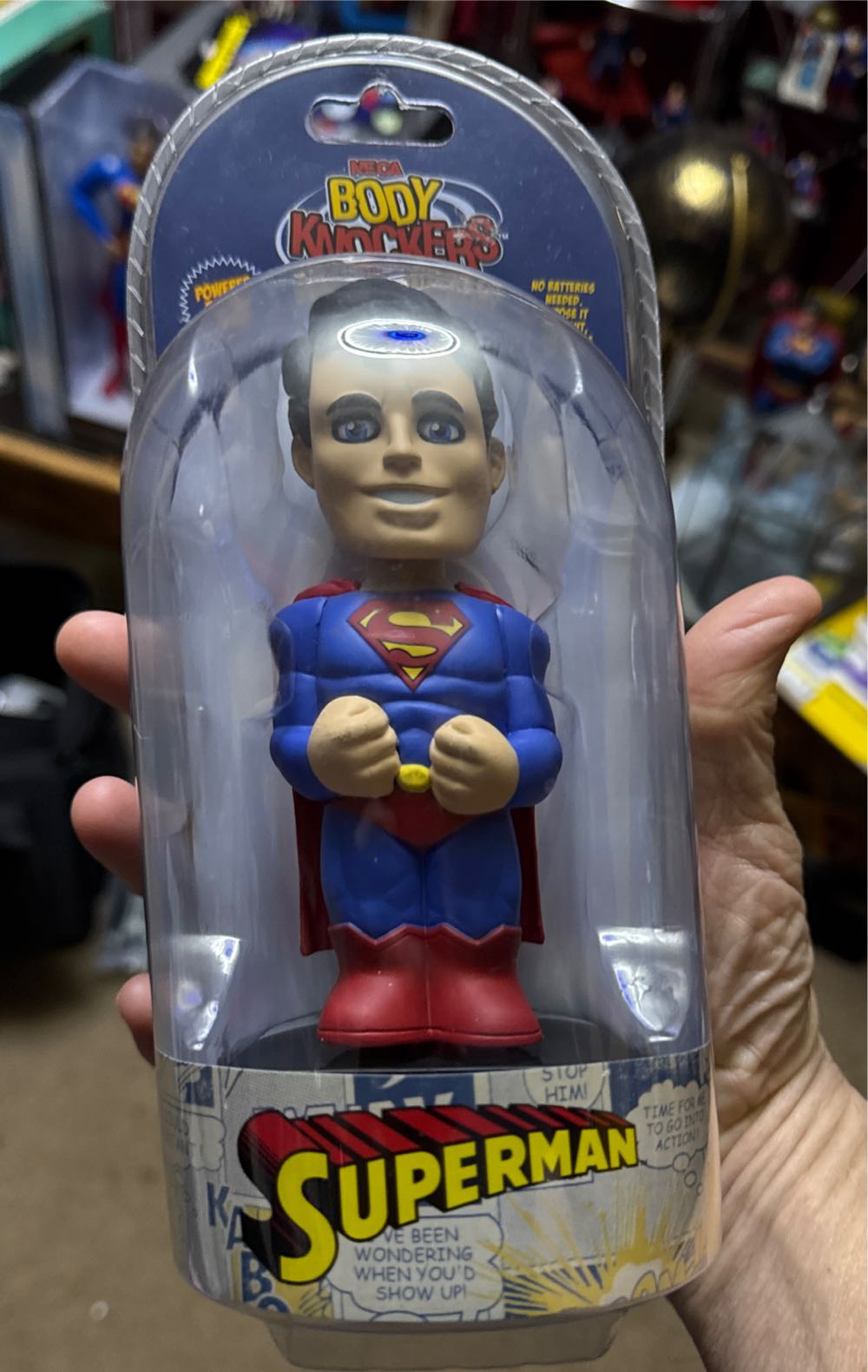 Powered Dc Superman Body Knocker Solar Neca Body Solar Powered Superman Designed High Quality Body Knockers New 6” Officially Licensed  vinyl figure collectible [Barcode 634482614532] - Main Image 2