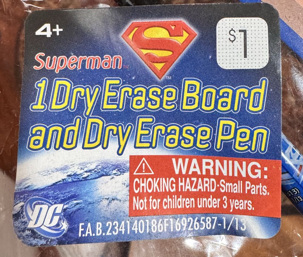 Superman Shield Shaped Dry Erase Board With Pen  vinyl figure collectible - Main Image 3