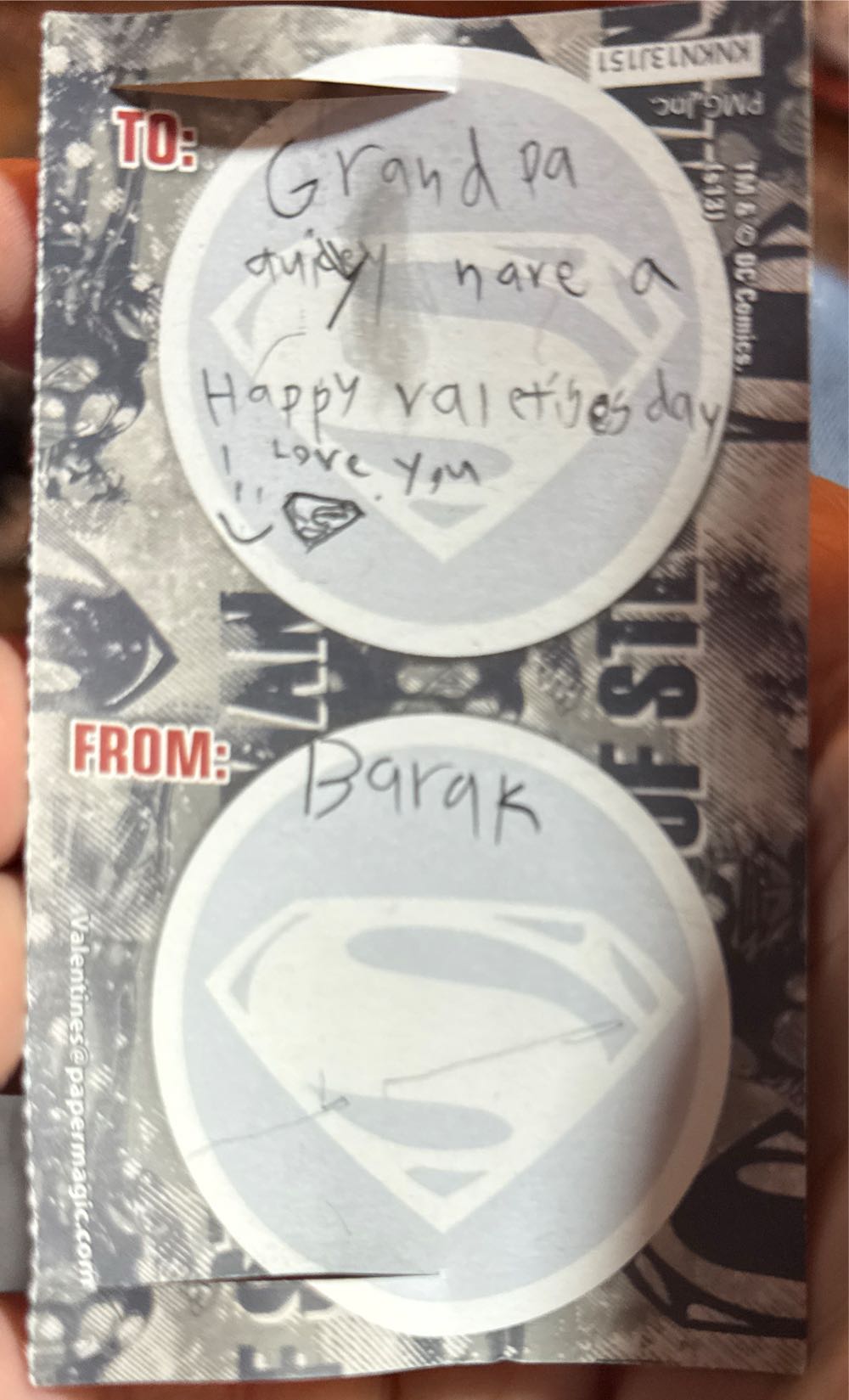 Superman Pencil And Valentines Day Card  vinyl figure collectible - Main Image 2