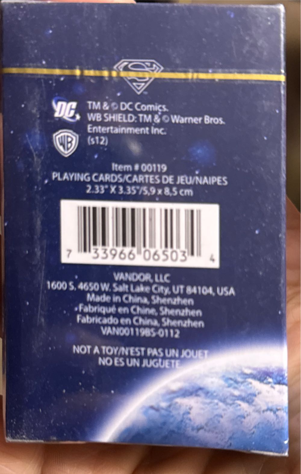 Superman Playing Cards Dc New Sealed  vinyl figure collectible [Barcode 733966065034] - Main Image 2