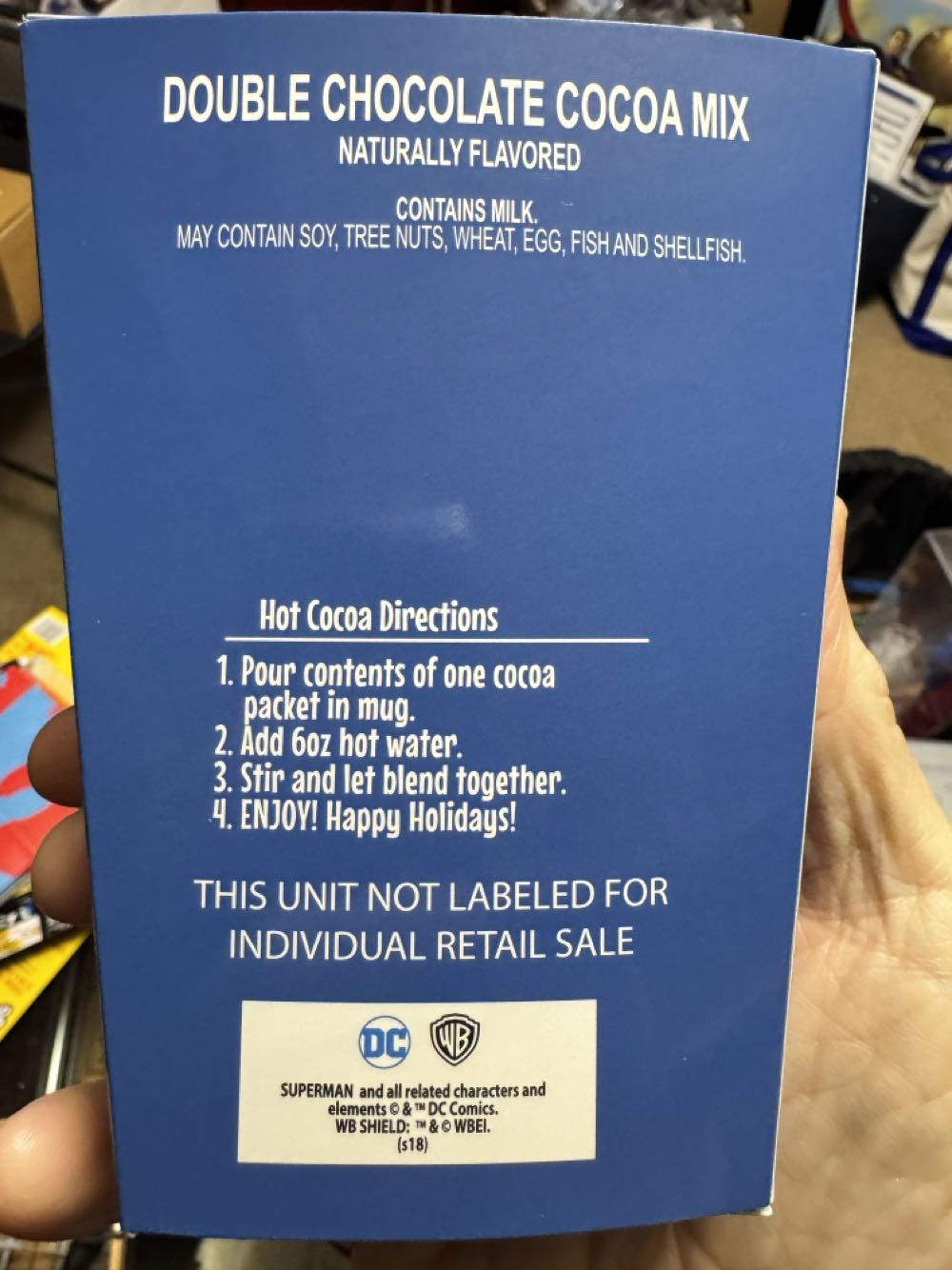 Superman double chocolate cocoa mix in box  vinyl figure collectible - Main Image 2