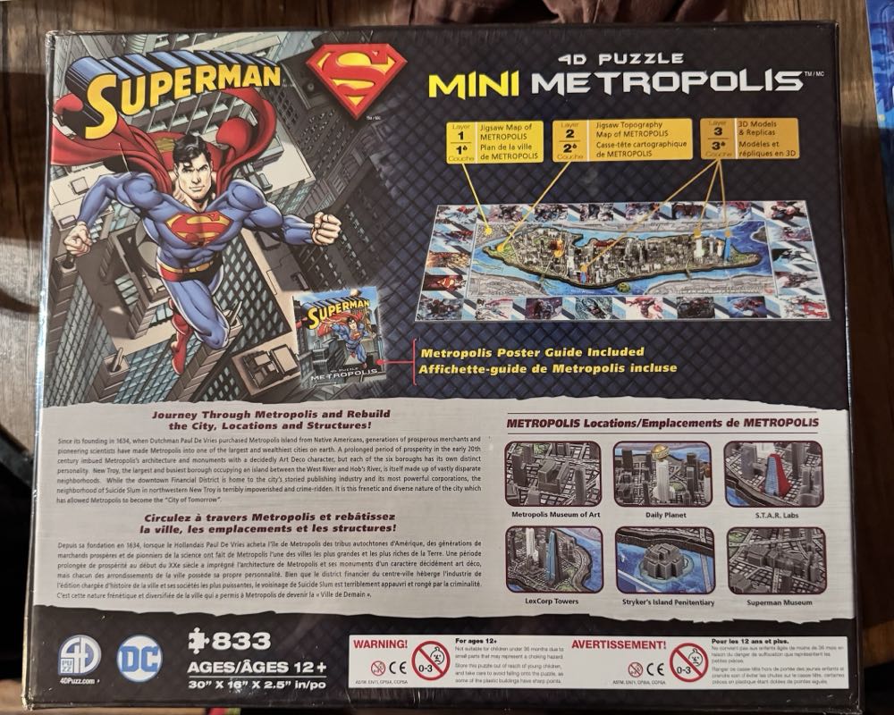 4d Cityscape Superman Mini Metropolis 3d Time Puzzle  vinyl figure collectible [Barcode 714832520024] - Main Image 2