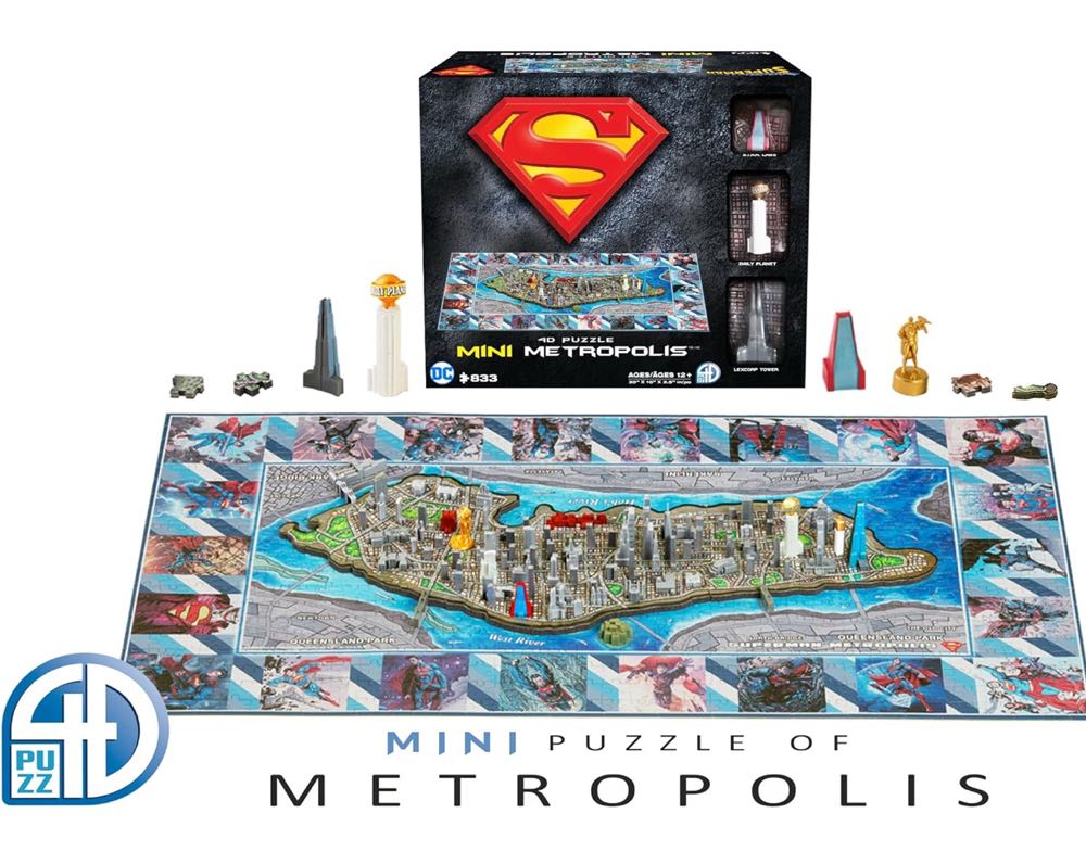 4d Cityscape Superman Mini Metropolis 3d Time Puzzle  vinyl figure collectible [Barcode 714832520024] - Main Image 3