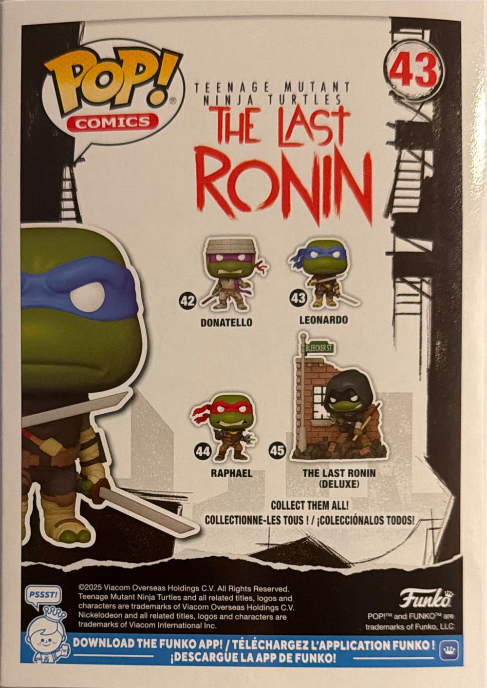 Leonardo - 43 (teenage Mutant Ninja Turtles) “the Last Ronin” Funko Pop Comics - Teenage Mutant Ninja Turtles vinyl figure collectible [Barcode 889698835114] - Main Image 2
