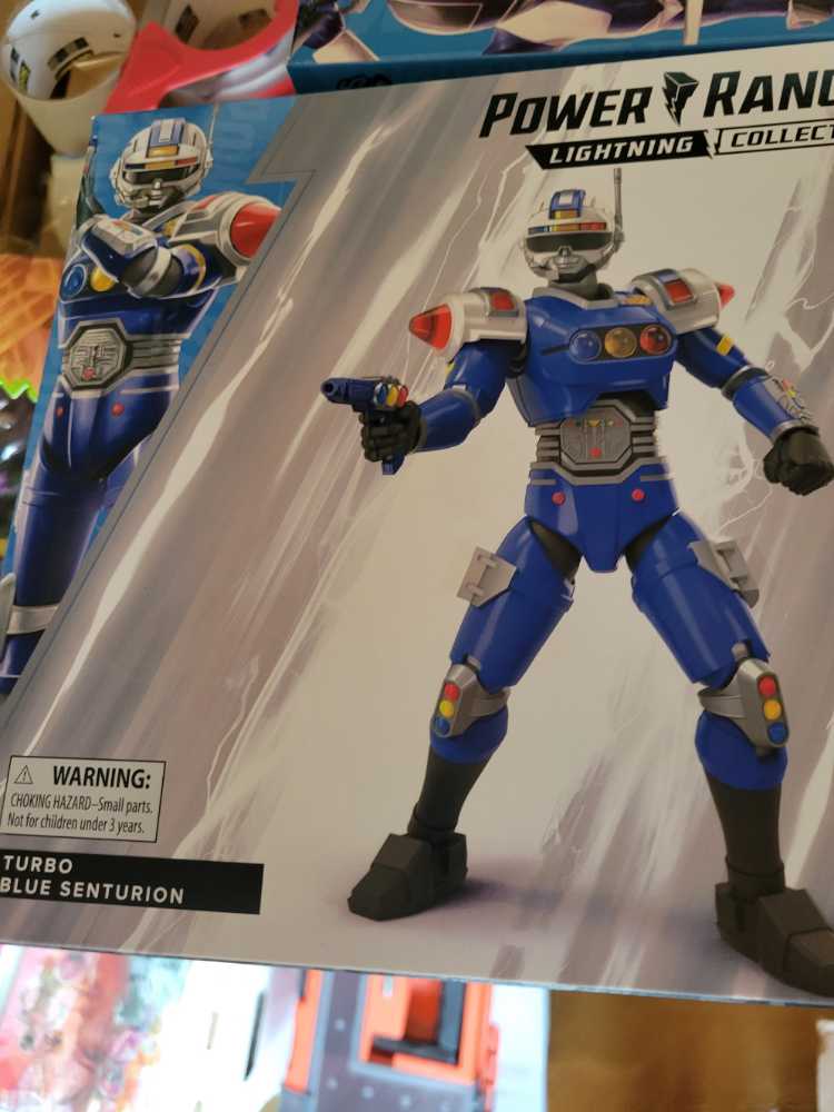 Senturion Deluxe Action Hasbro Collection Hasbro Power Rangers Lightning Collection Turbo Blue Senturion Action New Inch 6 Scale 6.6” 6.6 6” Nib And  vinyl figure collectible [Barcode 5010996101327] - Main Image 2