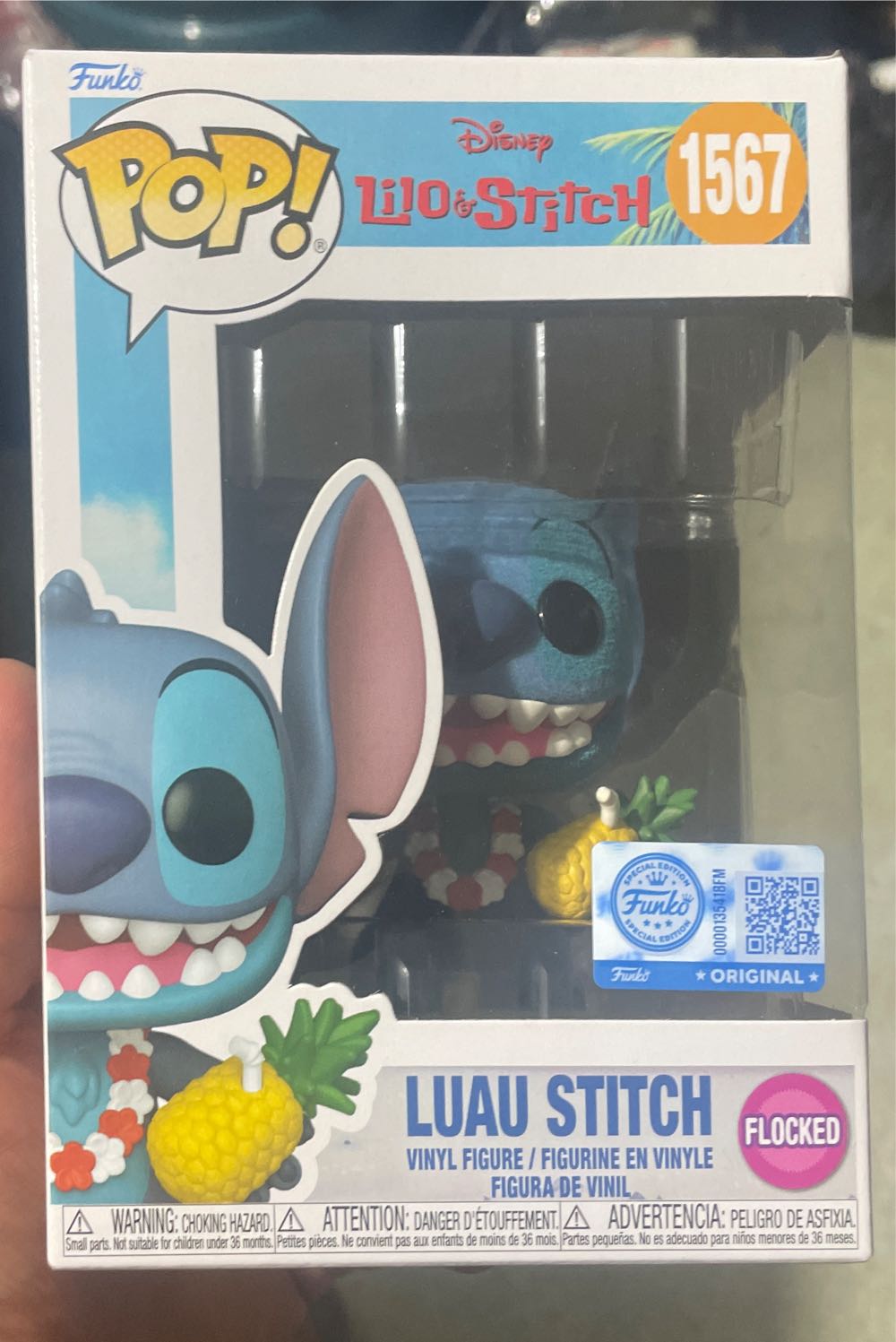 Luau Stitch-Lilo & Stitch Luau Stitch Flocked Pop! New - Lilo and Stitch vinyl figure collectible [Barcode 889698872003] - Main Image 2