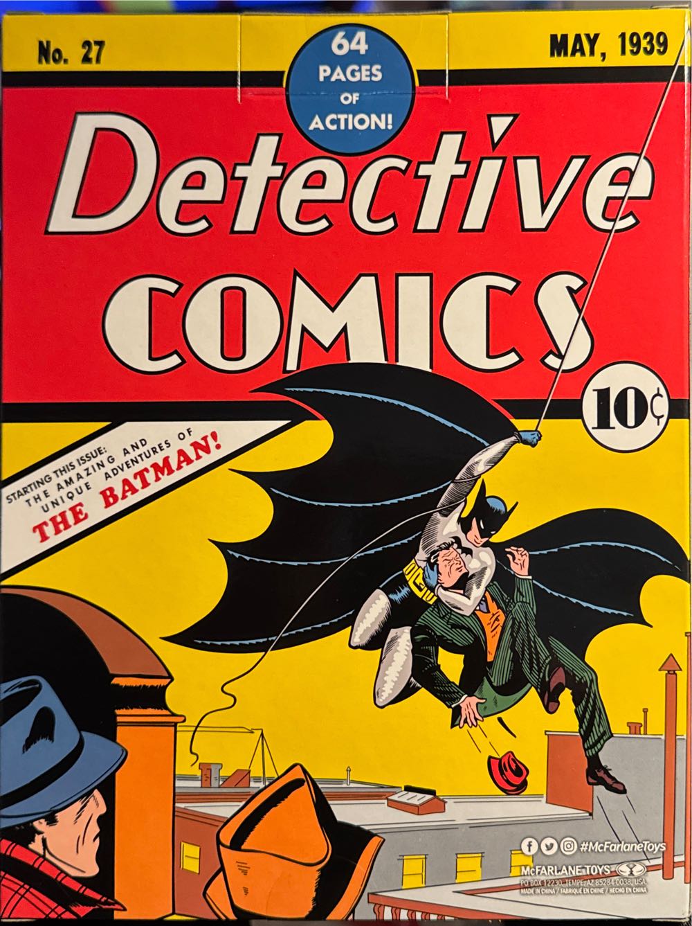 Mcfarlane Toys Dc Direct Batman Detective Comics #27 1st Appearance Cowl Replica 1:3 Scale  vinyl figure collectible [Barcode 787926179163] - Main Image 3