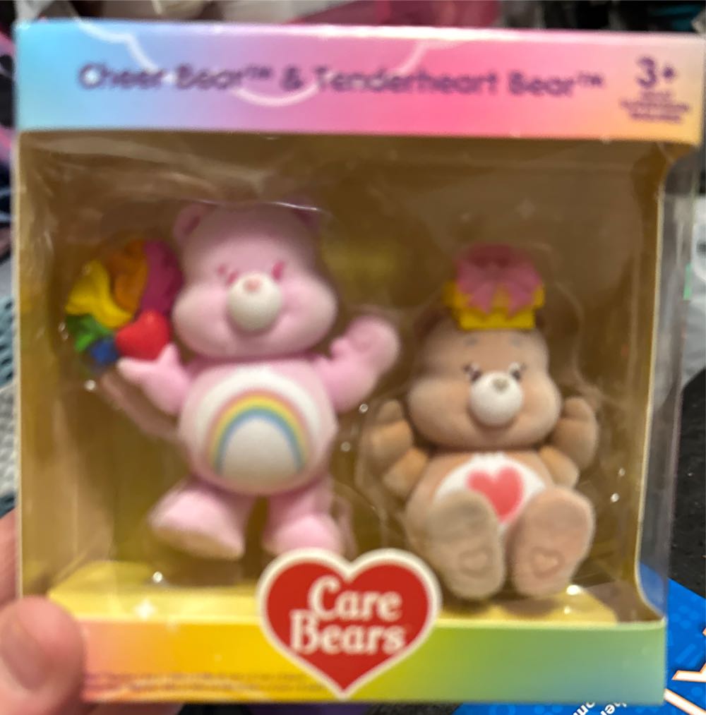 Care Bear Good Luck Bear And Funshine Bear Share Bear 6 Of Care Bears Flocked Mini By Cloudco Set ~ Set Of 2 Cheer Bear & Tenderheart Bear Set 3 Collectible  vinyl figure collectible [Barcode 840359704378] - Main Image 2
