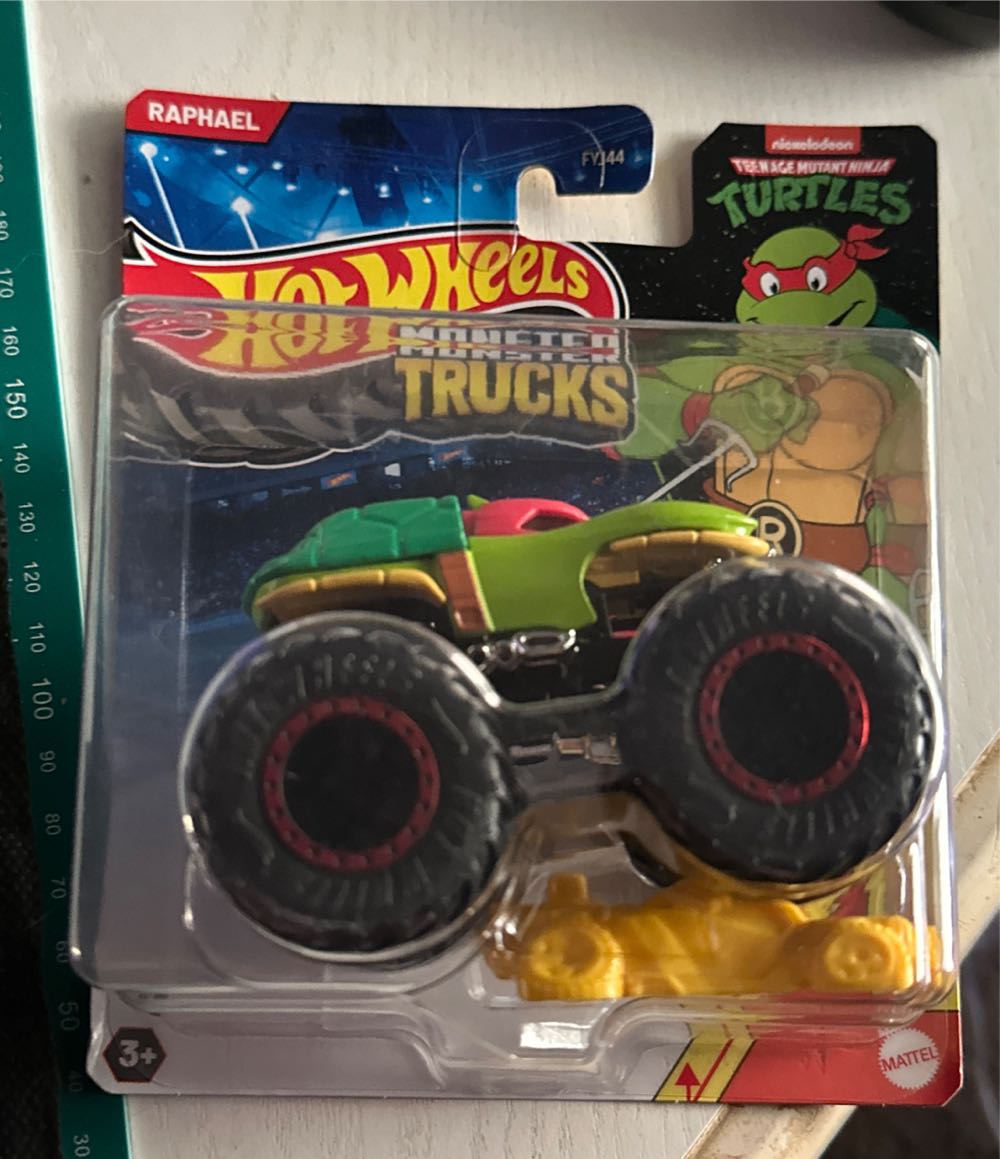 Hot Wheels Monster Trucks Set 1 Toy Truck In 1:64 Scale & 1 Crushable Car Vehicle Play For Kids & Collectors Styles May Vary - Teenage Mutant Ninja Turtles vinyl figure collectible [Barcode 887961705393] - Main Image 2