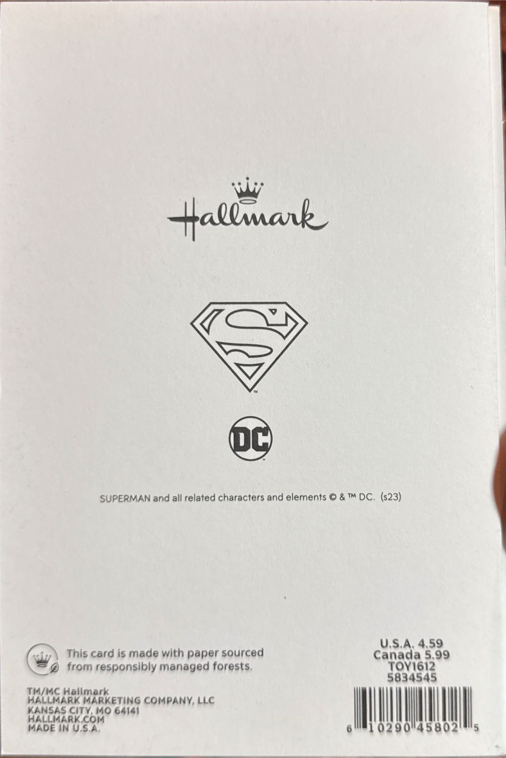 Superman Greeting Card  vinyl figure collectible - Main Image 3