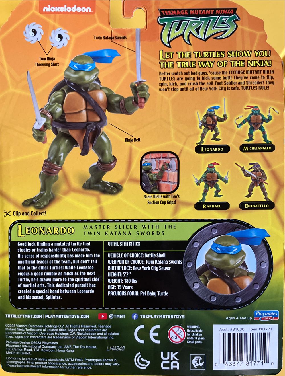 TMNT 2003 Leonardo reissue - Teenage Mutant Ninja Turtles vinyl figure collectible [Barcode 043377817710] - Main Image 2