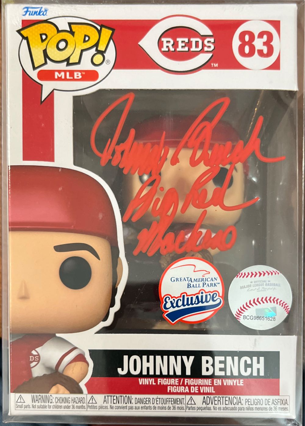 Johnny Bench Funko Mlb Nib New Cincinnati Reds Pop Sga #83 5 6 23 83 Gabp Fanatics Mlb Signed Auto’d - MLB vinyl figure collectible [Barcode 889698668255] - Main Image 2