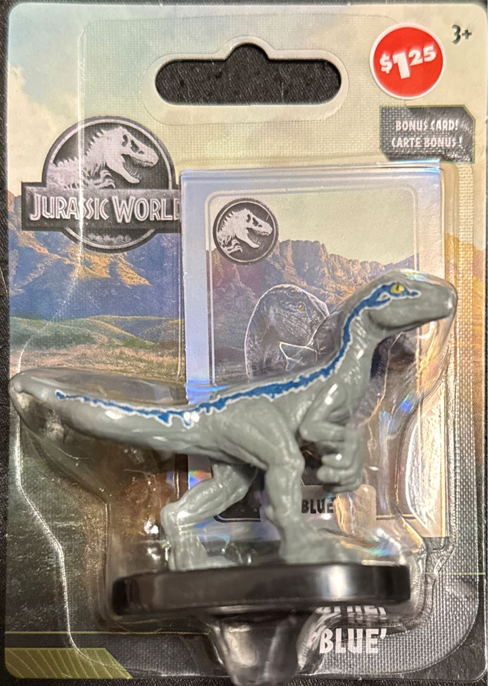 Jurassic World Indominus Rex Blue T.rex 2.5” Figurines With Bonus Card Set Of 3 - Jurassic World vinyl figure collectible [Barcode 886144276767] - Main Image 2