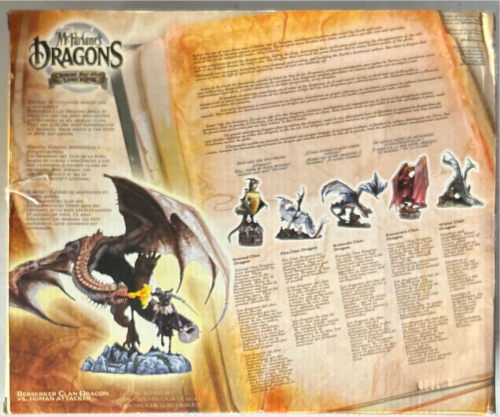 Mcfarlane’s Dragons Berserker Clan Dragon Vs Human Attacker New Mcfarlane Quest For Lost King Vs. Berzerker Set Box  vinyl figure collectible [Barcode 787926501568] - Main Image 3