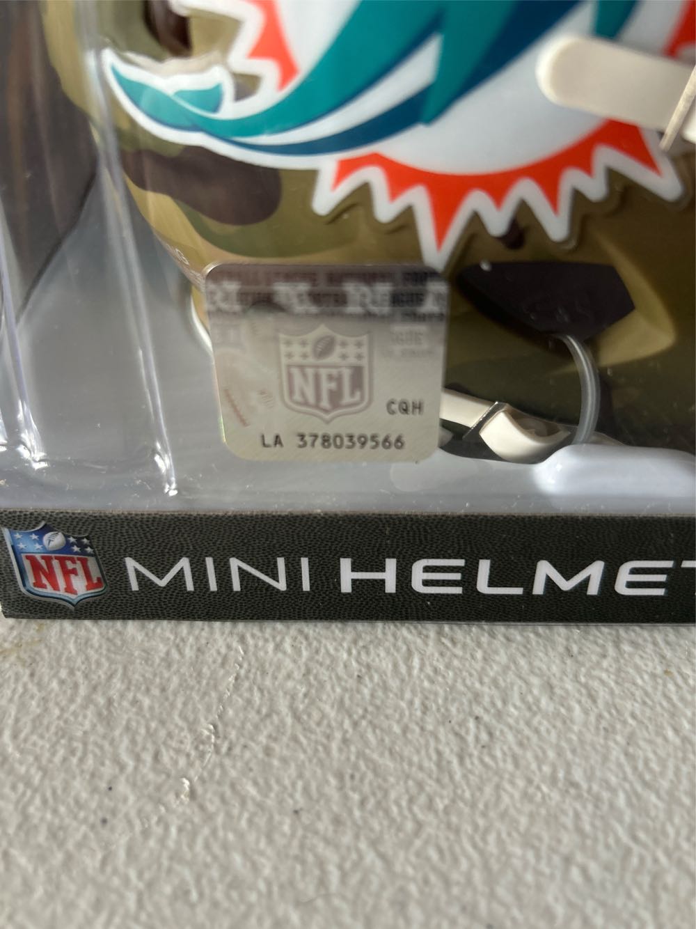 NFL Riddell Mini Helmet Camo Alternate Miami Dolphins  vinyl figure collectible - Main Image 2