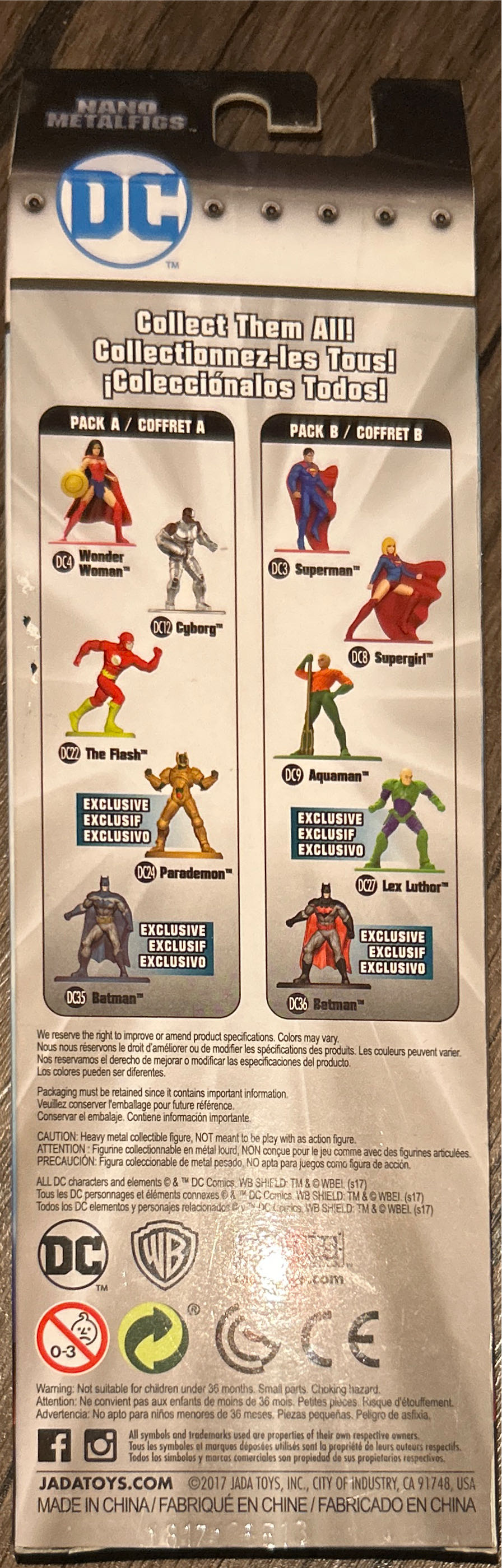 Nano Metallica: DC: Steel 5 Pack: Pack 1 - DC Comics vinyl figure collectible [Barcode 801310844076] - Main Image 2