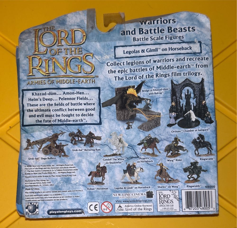 #48000 Play Along Toys: Lord Of The Rings: Warriors And Battle Beasts: Legolas & Gimli On Horseback - The Lord of the Rings vinyl figure collectible [Barcode 687203480053] - Main Image 2