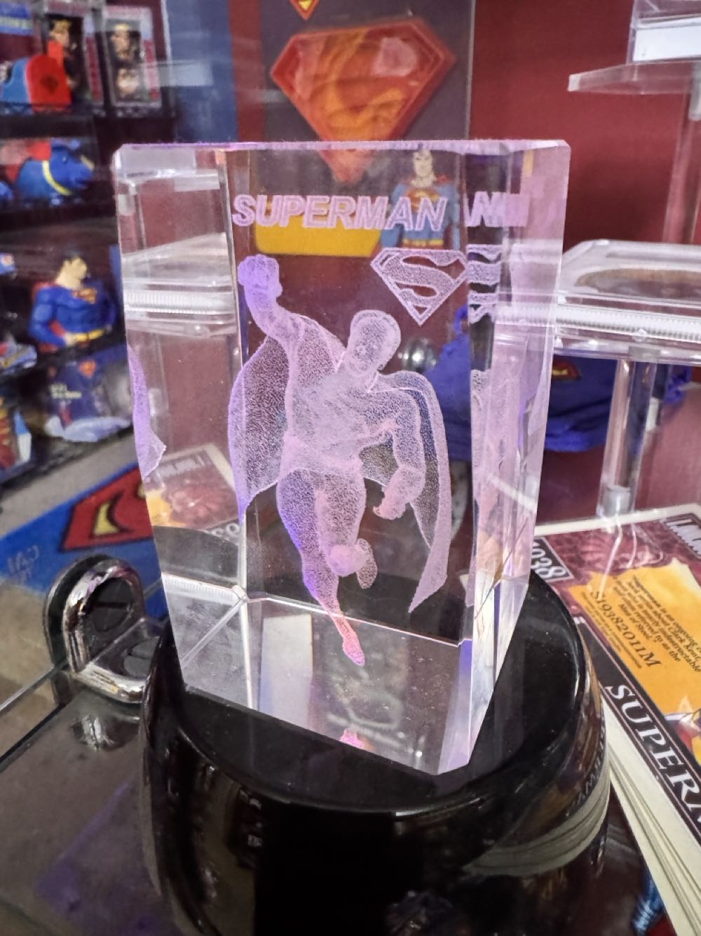 Superman Crystal Block With Light Up Base  vinyl figure collectible - Main Image 2