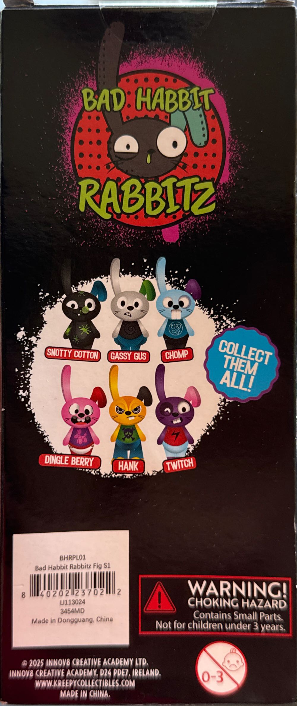 New 3.5” Bad Habbit Rabbitz Mini Figure 4” Collectible Series 1 Nib Bunny Rabbit Dingle Berry Hank Chomp  vinyl figure collectible [Barcode 840202237022] - Main Image 2