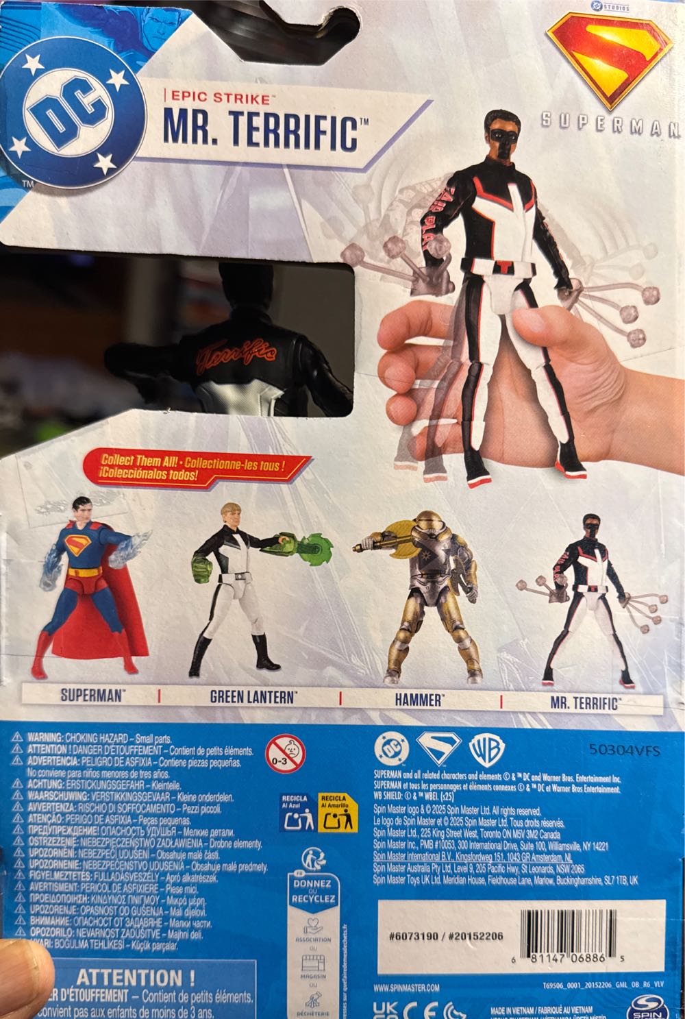 Epic Strike Mr. Terrific 6” Superman Movie Action  vinyl figure collectible [Barcode 681147068865] - Main Image 2