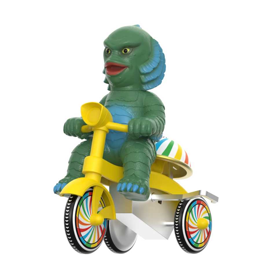 Creature From The Black Lagoon With Wind-up Yellow Trike (Green) - Universal Monsters vinyl figure collectible [Barcode 840049889330] - Main Image 2