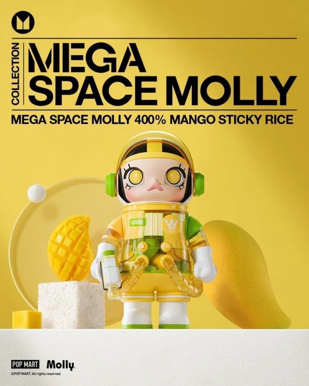 Mega space Molly 400% - Sticky Rice  vinyl figure collectible [Barcode 6931571099831] - Main Image 2