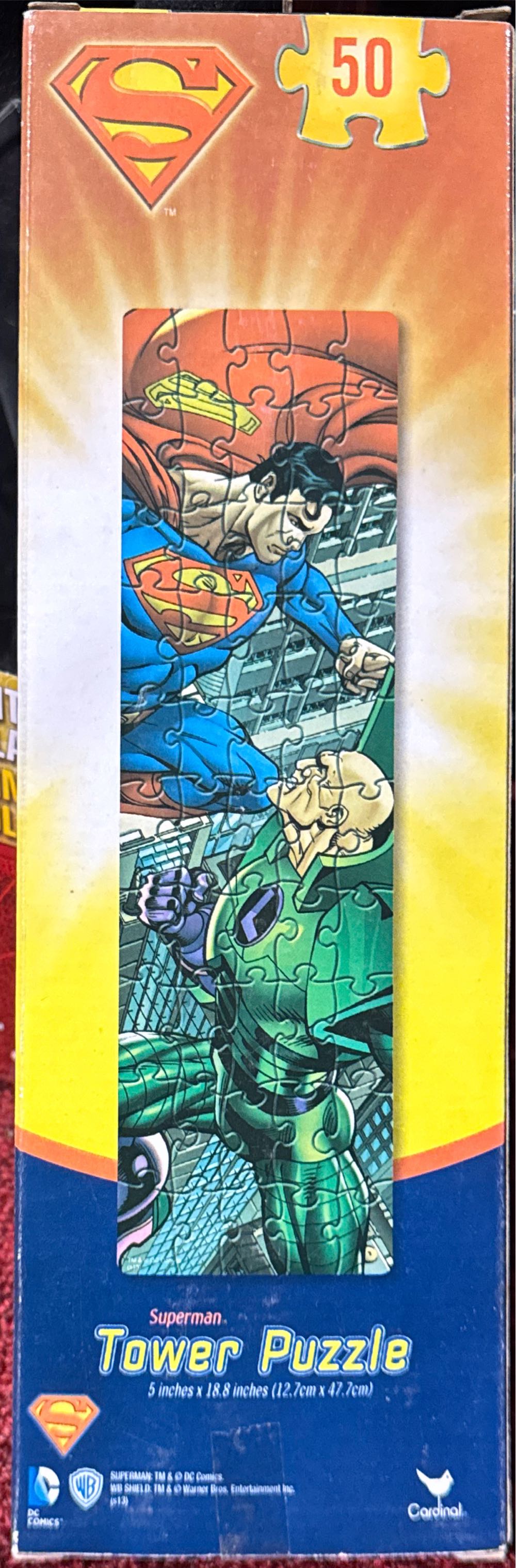 Superman Tower Puzzle Dc Superman Comic Tower Jigsaw Puzzle 50 Pieces Jigsaw 5”×18.8”  vinyl figure collectible [Barcode 639277863546] - Main Image 2