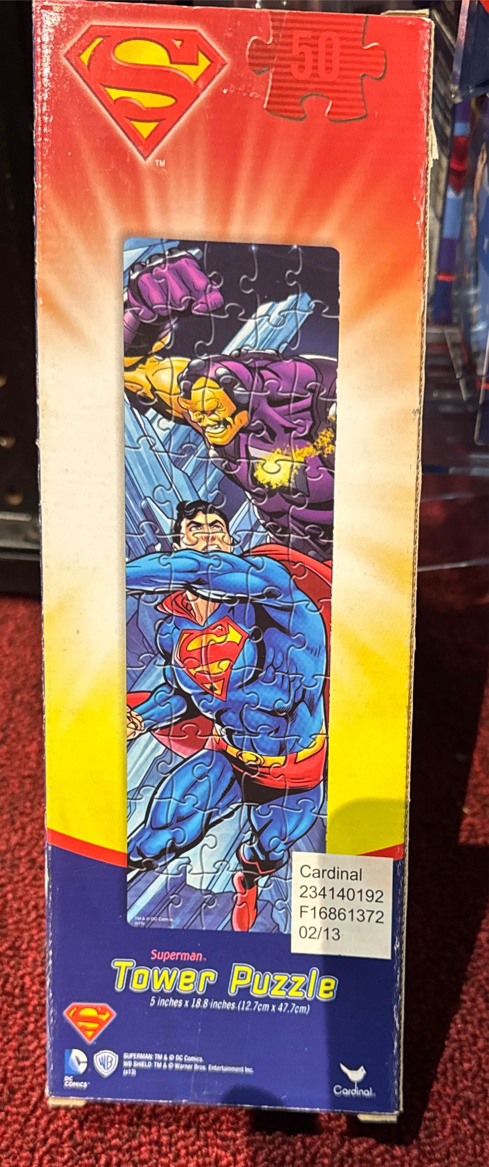 Superman Comic Tower Puzzle 50 Pieces Jigsaw 5”×18.8”  vinyl figure collectible [Barcode 047754678864] - Main Image 2