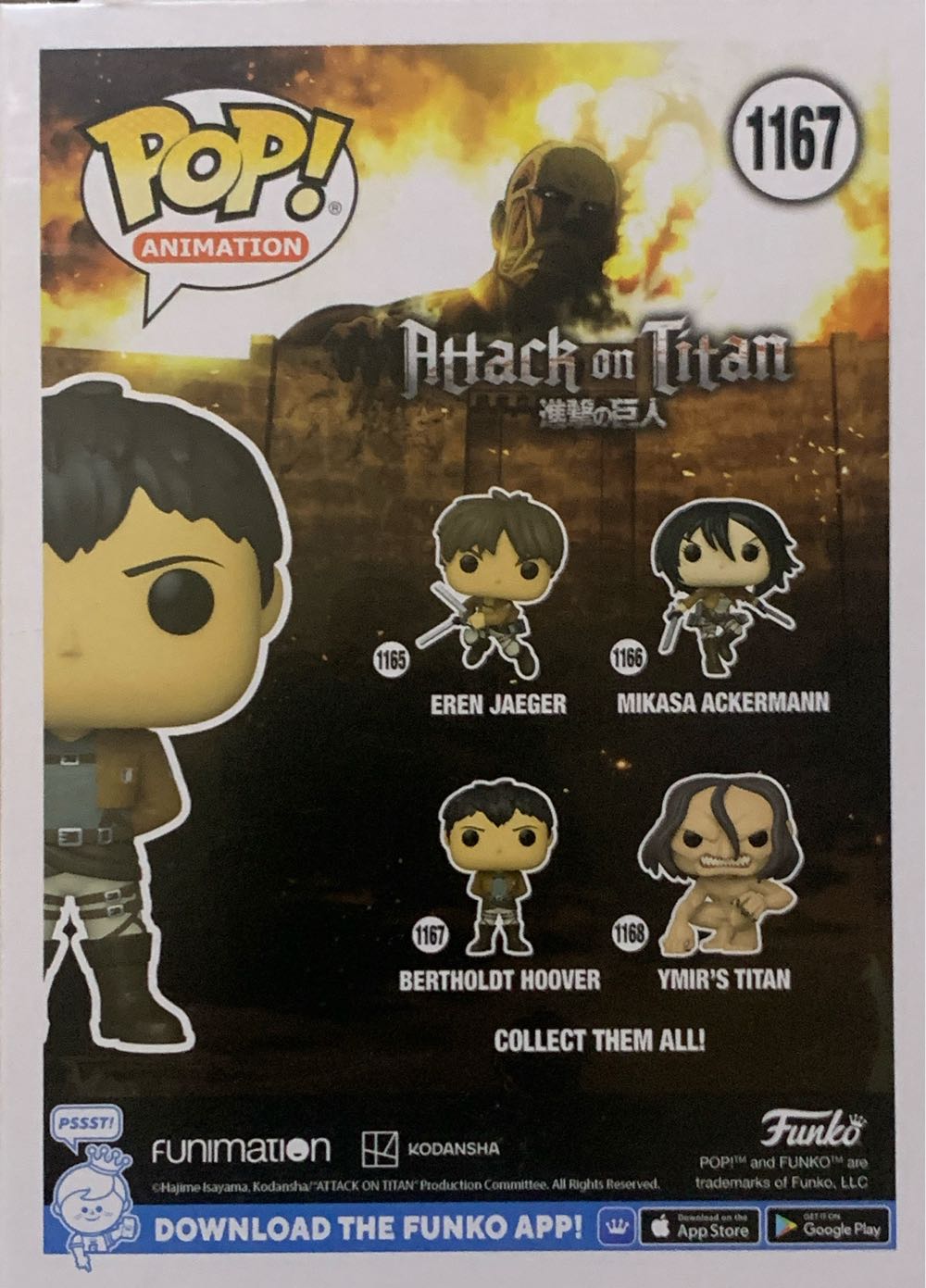 Bertholdt Hoover - Attack on Titan vinyl figure collectible [Barcode 889698579797] - Main Image 2