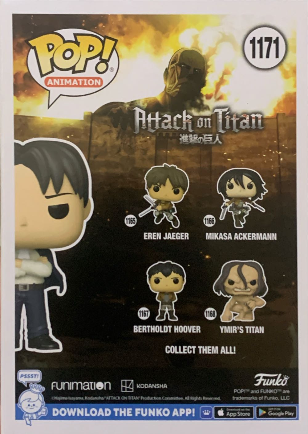Formal Levi Pop! 1171 - Attack on Titan vinyl figure collectible [Barcode 889698608022] - Main Image 2