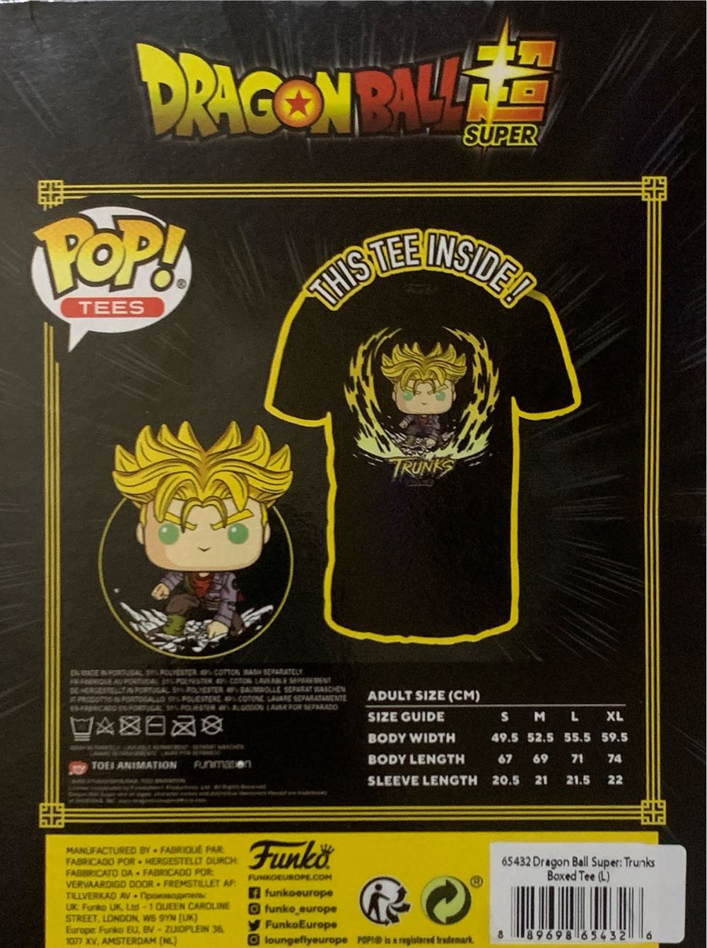 Funko Pop! Boxed Tee: Dragon Ball Super Trunks L - Dragon Ball Z vinyl figure collectible [Barcode 889698654326] - Main Image 2