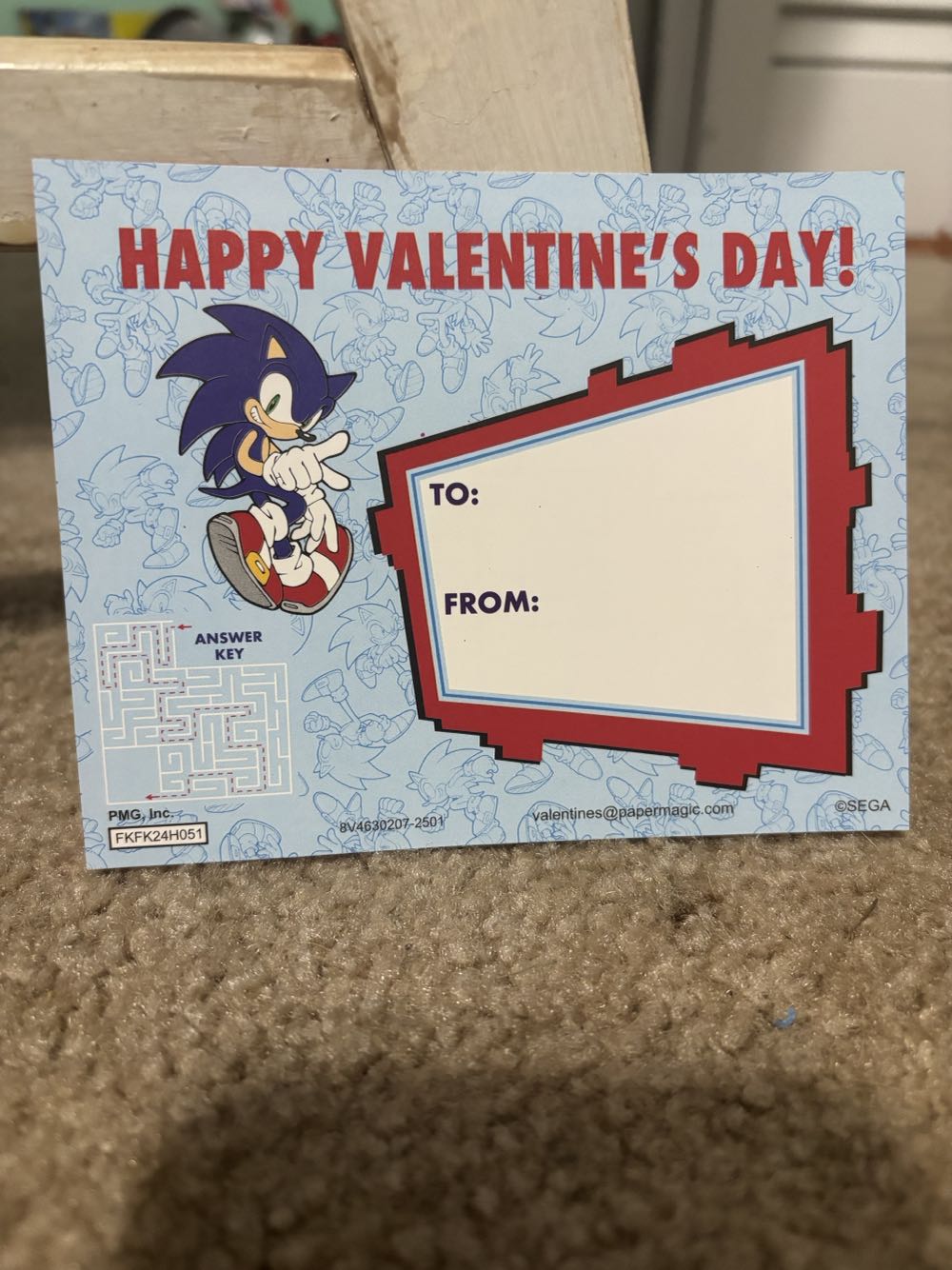 Sonic The Hedgehog Paper Magic Group 24 Maze Valentine’s - Sonic the Hedgehog vinyl figure collectible [Barcode 073168809266] - Main Image 3