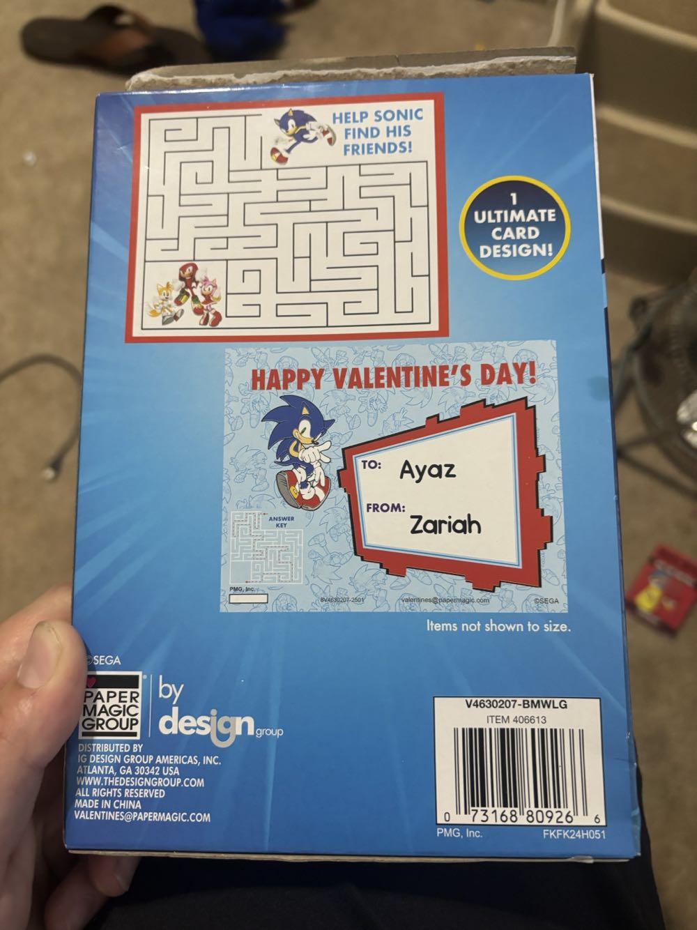 Sonic The Hedgehog Paper Magic Group 24 Maze Valentine’s - Sonic the Hedgehog vinyl figure collectible [Barcode 073168809266] - Main Image 4