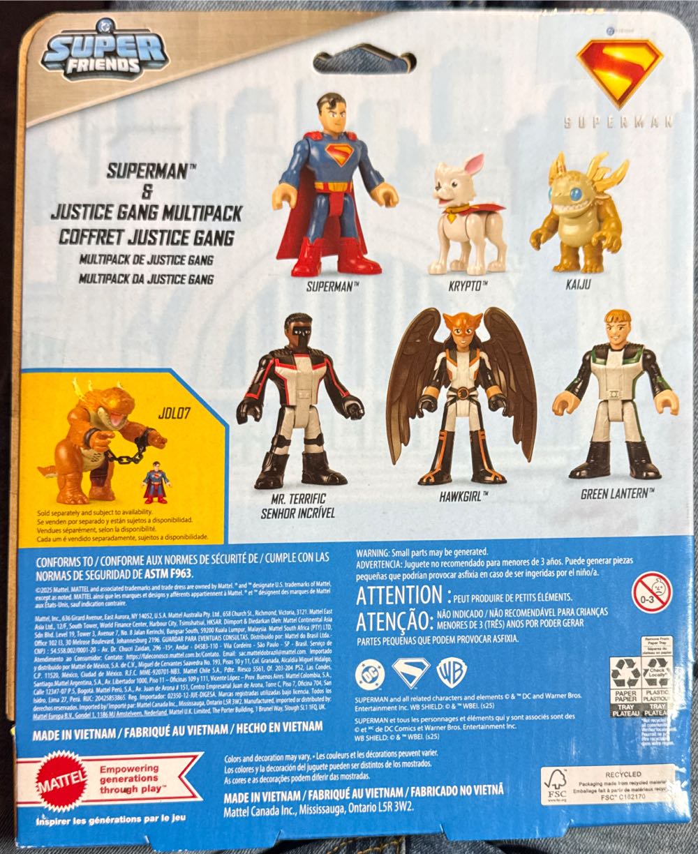 Fisher-price Imaginext Superman Action Figure Multipack 6 Characters 3-inch Collectible Set With Krypto & Kaiju  vinyl figure collectible [Barcode 194735286478] - Main Image 3